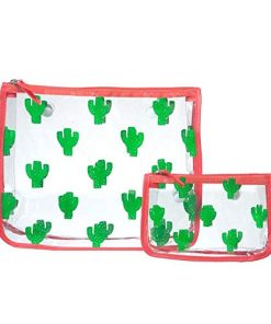 Bogg Bag Clear Designer Zipper Insert (Set of 2) Travel Organizer Storage Pop In (Cactus)