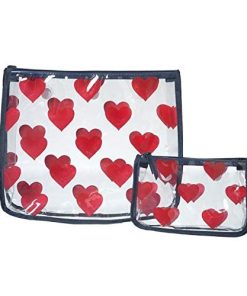 Bogg Bag Clear Designer Zipper Insert (Set of 2) Travel Organizer Storage Pop In (Hearts)
