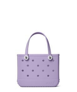 BOGG BAG - Bitty, Small Tote - I Lilac You a Lot, White Buttons - 11in L x 4.5in W x 8.5in H - Beach, Pool, Boat, Work, Sports - All Purpose EVA - Lightweight, Washable, Durable