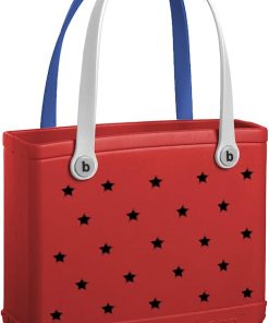 BOGG BAG - Medium Tote - Stars and Stripes, White Buttons - 15in L x 5in W x 12.5in H - Beach, Pool, Boat, Work, Sports - All Purpose EVA - Lightweight, Washable, Durable