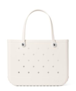 BOGG BAG - Original, Large Tote - Coconut, White Buttons - 19in L x 9in W x 14in H - Beach, Pool, Boat, Sports - All Purpose EVA - Lightweight, Washable, Durable