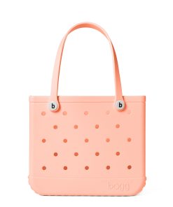 BOGG BAG - Medium Tote - Peachy Beachy, White Buttons - 15in L x 5in W x 12.5in H - Beach, Pool, Boat, Work, Sports - All Purpose EVA - Lightweight, Washable, Durable