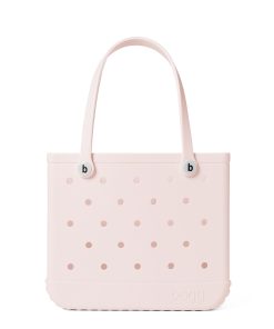 BOGG BAG - Medium Tote - Petal Pink, White Buttons - 15in L x 5in W x 12.5in H - Beach, Pool, Boat, Work, Sports - All Purpose EVA - Lightweight, Washable, Durable