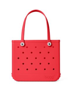 BOGG BAG - Medium Tote - Off to the Races, Red, White Buttons - 15in L x 5in W x 12.5in H - Beach, Pool, Boat, Work, Sports - All Purpose EVA - Lightweight, Washable, Durable