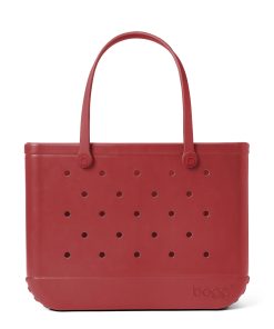 BOGG BAG - Original, Large Tote - Burgundy Baller - 19in L x 9in W x 14in H - Beach, Pool, Boat, Sports - All Purpose EVA - Lightweight, Washable, Durable