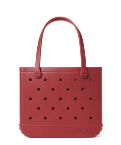 BOGG BAG - Medium Tote - Burgundy Baller, White Buttons - 15in L x 5in W x 12.5in H - Beach, Pool, Boat, Work, Sports - All Purpose EVA - Lightweight, Washable, Durable