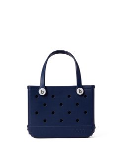 BOGG BAG - Bitty, Small Tote - You Navy Me Crazy, White Buttons - 11in L x 4.5in W x 8.5in H - Beach, Pool, Boat, Work, Sports - All Purpose EVA - Lightweight, Washable, Durable