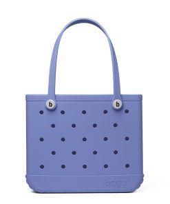 BOGG BAG - Medium Tote - Pretty as a Periwinkle, White Buttons - 15in L x 5in W x 12.5in H - Beach, Pool, Boat, Work, Sports - All Purpose EVA - Lightweight, Washable, Durable