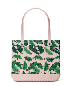 BOGG BAG - Medium Tote - Palmtastic, White Buttons - 15in L x 5in W x 12.5in H - Beach, Pool, Boat, Work, Sports - All Purpose EVA - Lightweight, Washable, Durable
